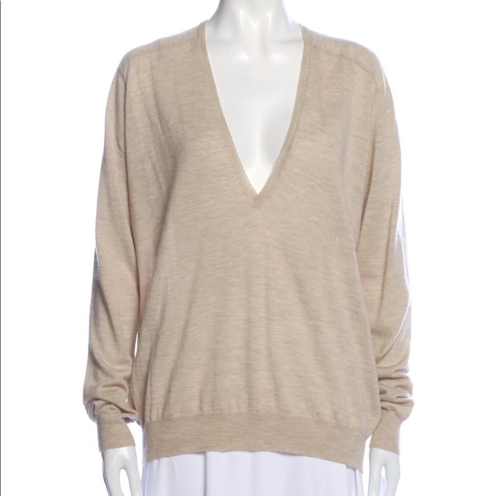 Balenciaga TAN V Neck Sweater Size: MI US8, FR40